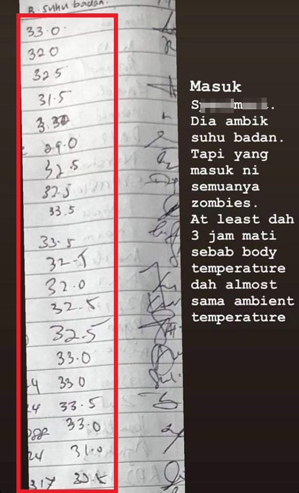 进商店前测量体温 大马网友竟发现名单上的体温记录超吓人 医生 这个温度应该已经往生了 从新开始start News Today 进商店前测量体温 大马网友竟发现名单上的体温记录超吓人 医生 这个温度应该已经往生了 从新开始start News Today